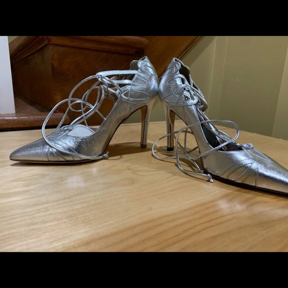 Laced Up OYSBY London Heels - Velvet and Italian Leather (NWOT) - Picture 6 of 13